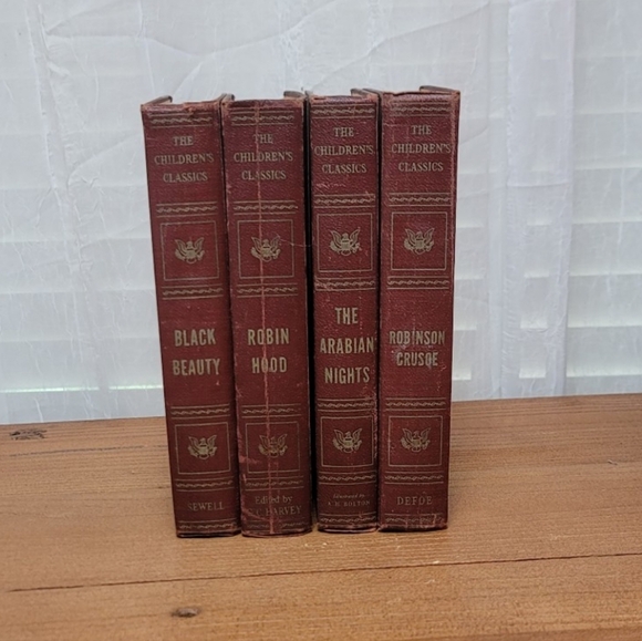 Antique Maroon Classic Book Set 1925, Robinson Curso - Picture 2 of 12